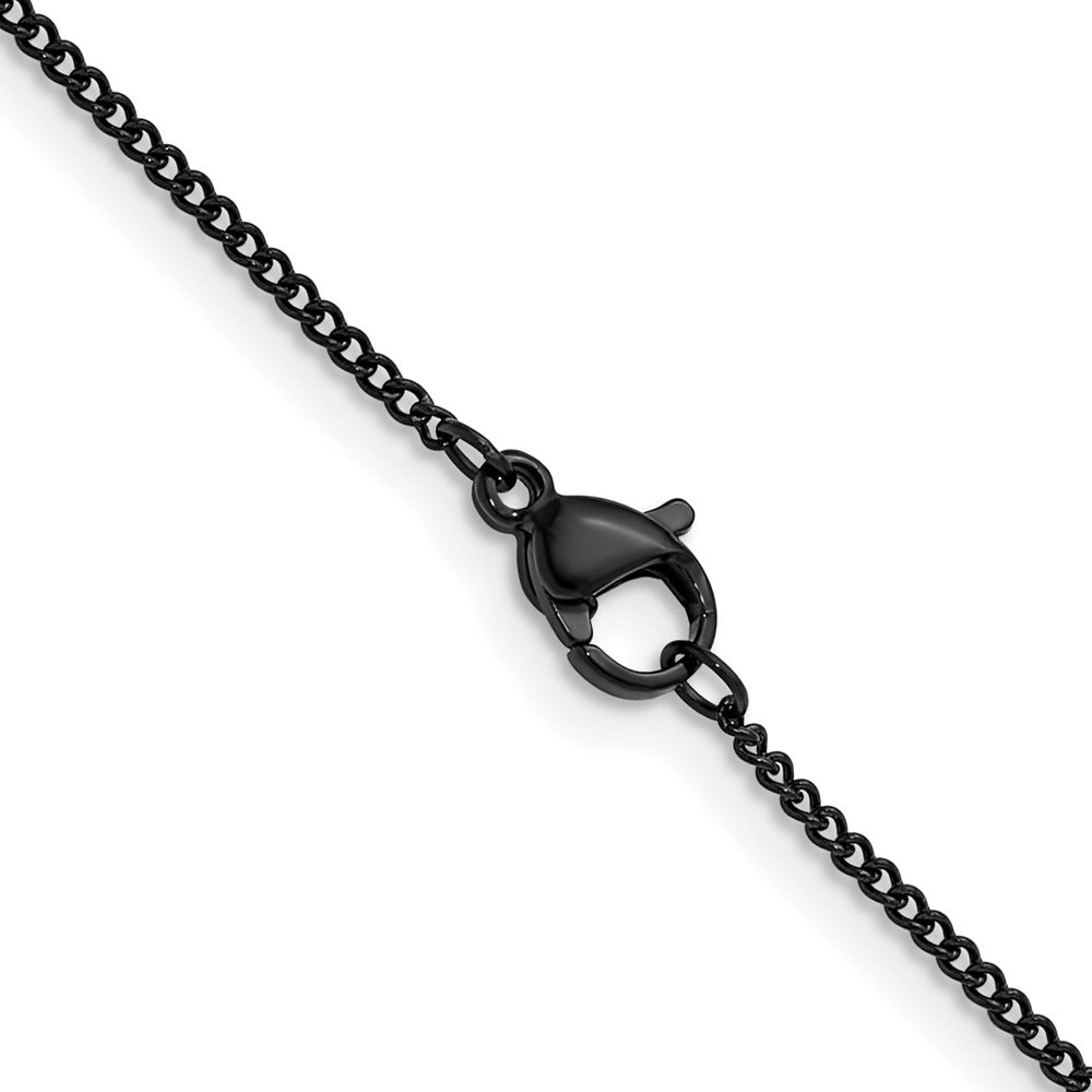 Chisel Stainless Steel Polished Black IP-plated 1.5mm 18 inch Curb Chain