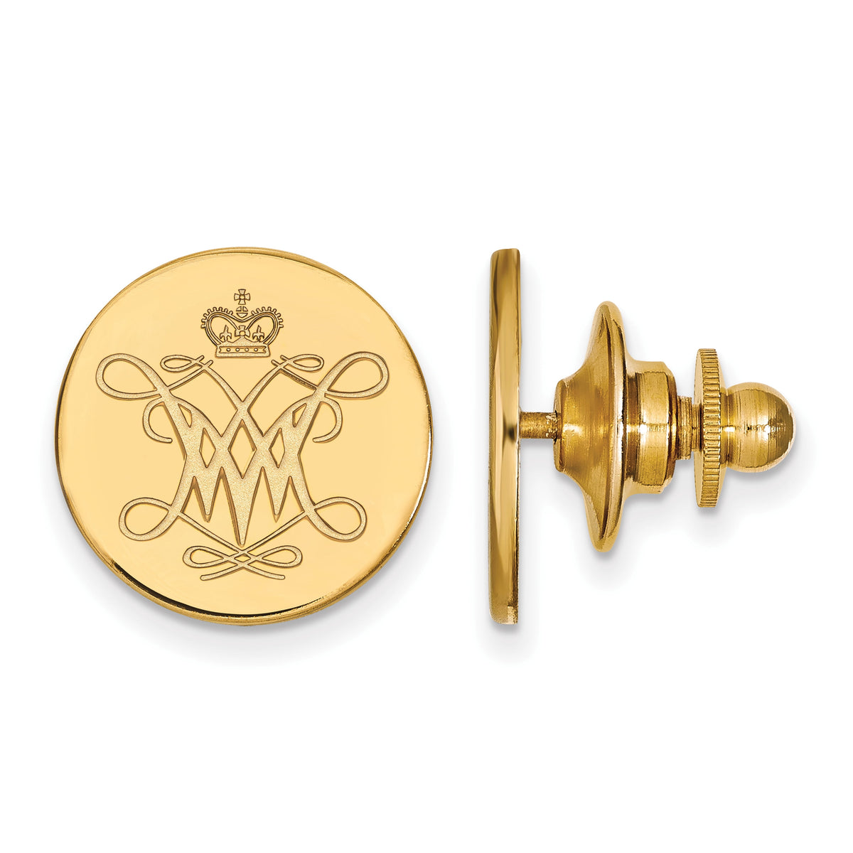 Sterling Silver w/ 14K Yellow Gold-Plated Official Licensed Collegiate William And Mary Lapel Pin