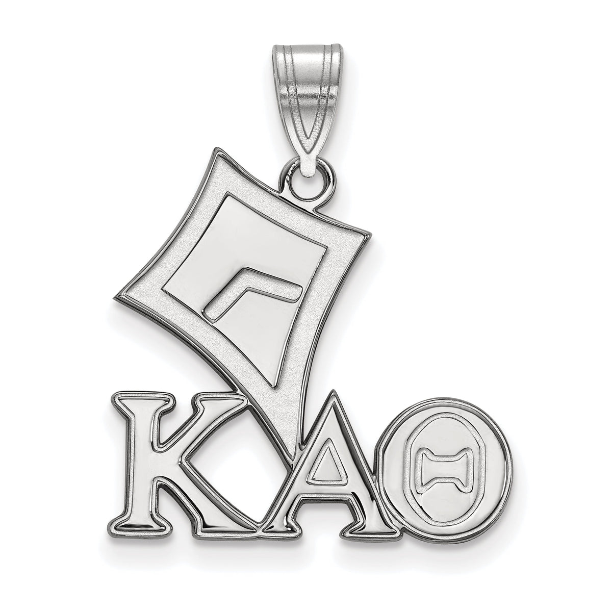 Sterling Silver Official Licensed Greek Sororities Kappa Alpha Theta (???) Medium Pendant