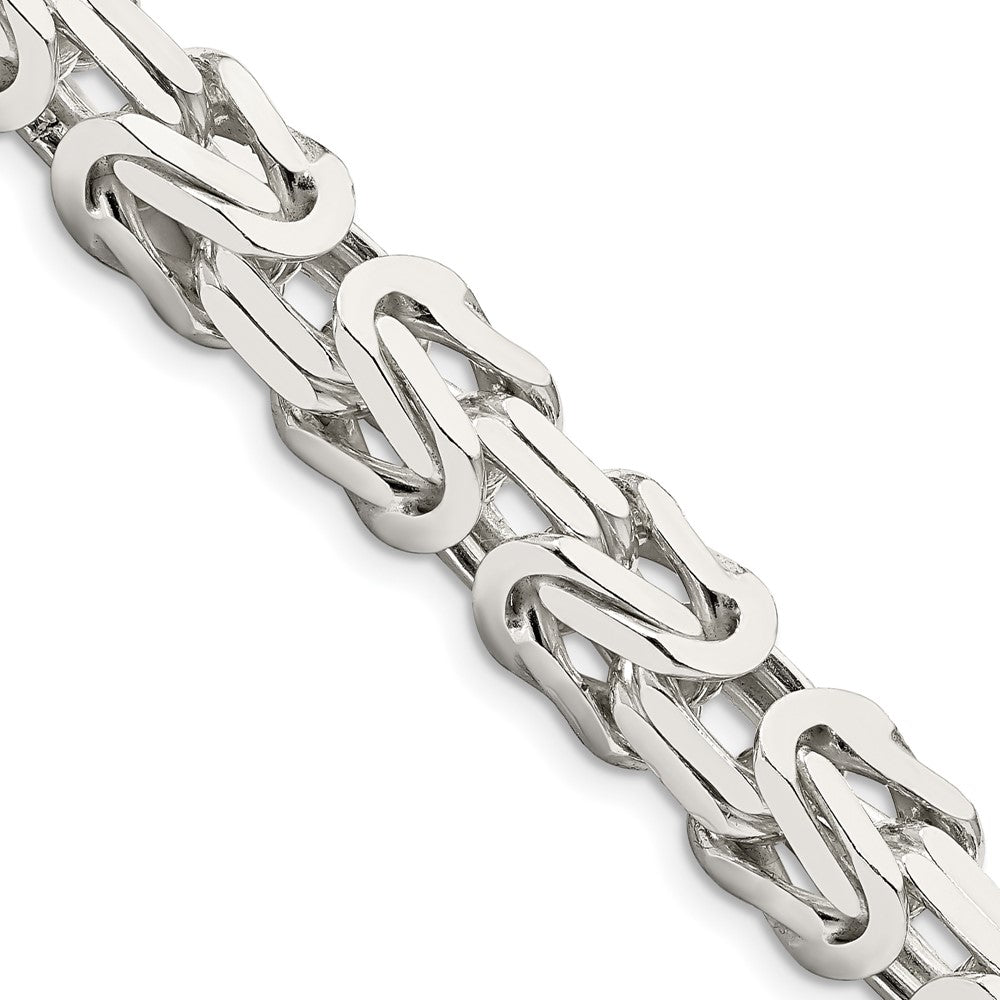 Sterling Silver 8.25mm Byzantine Chain 24 Inches