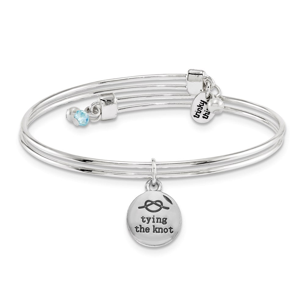 Silver-tone Trinky Things Blue Soon To Be Mrs Bride Bracelet/Card