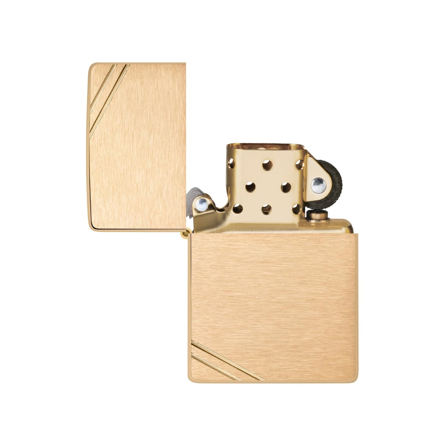 Zippo Vintage Brushed Brass with Slashes Pocket Lighter