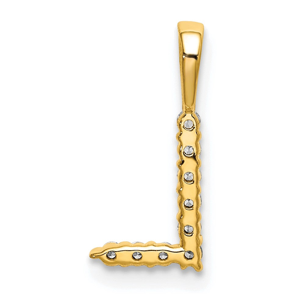 14k 1/10 carat Lab Grown Diamond VS/SI+ G+ Letter L Initial Pendant