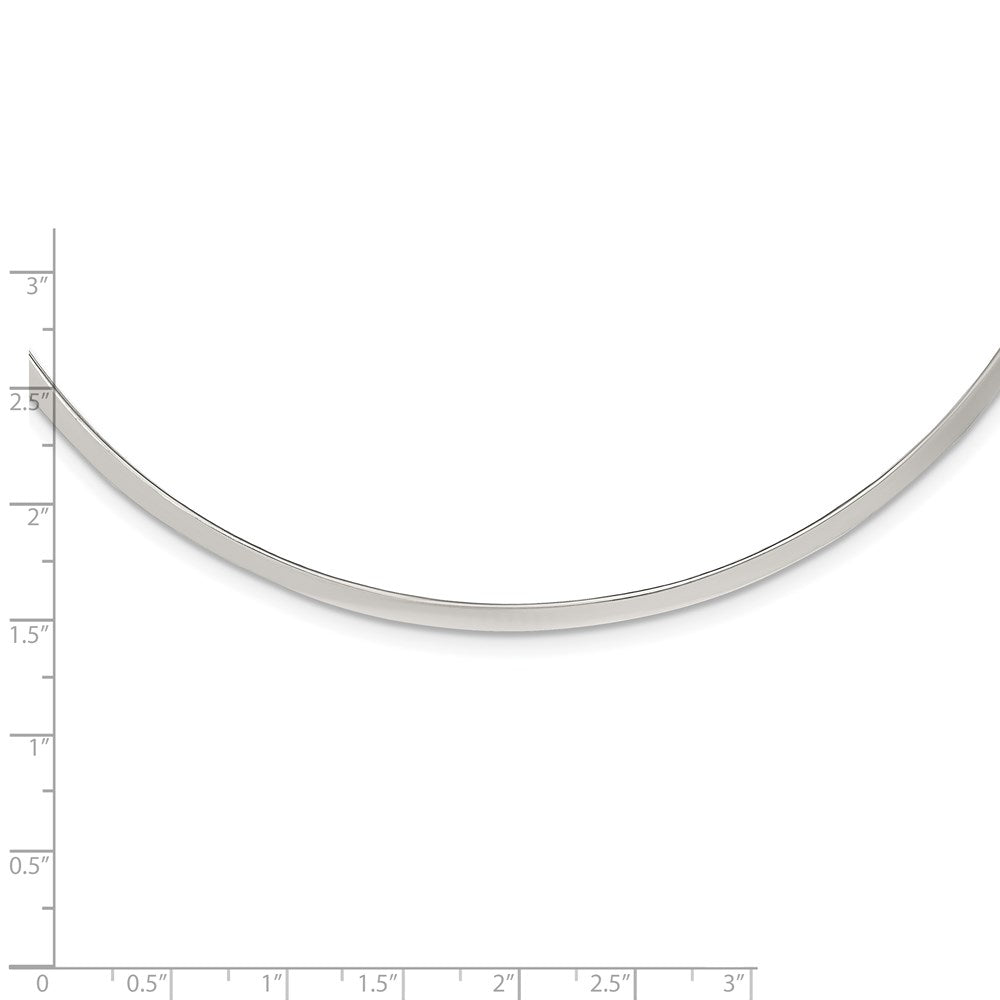 Sterling Silver Polished 3mm Neck Collar 14 Inches