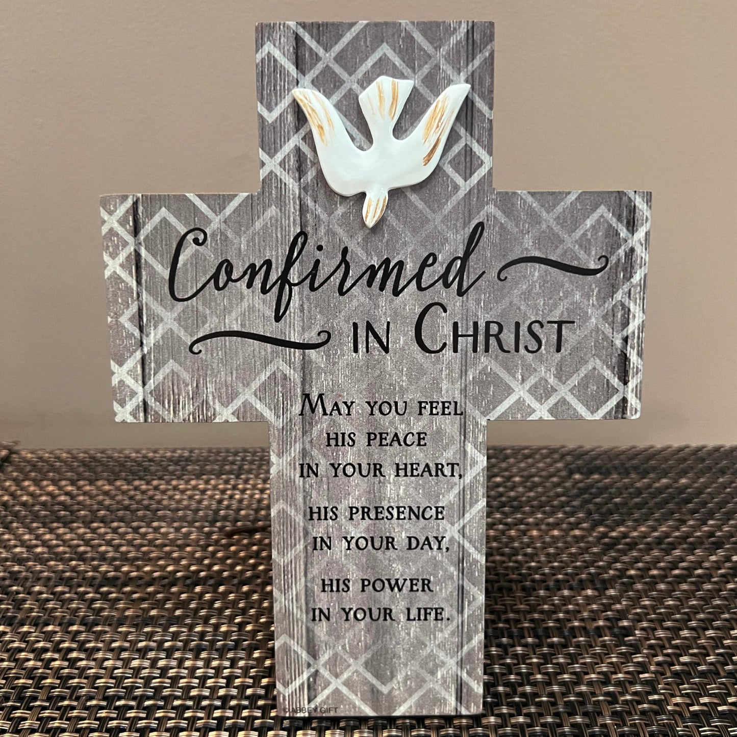 Abbey Gift 8"x6" Confirmation Boxed Wood Cross W/Easel, Multi