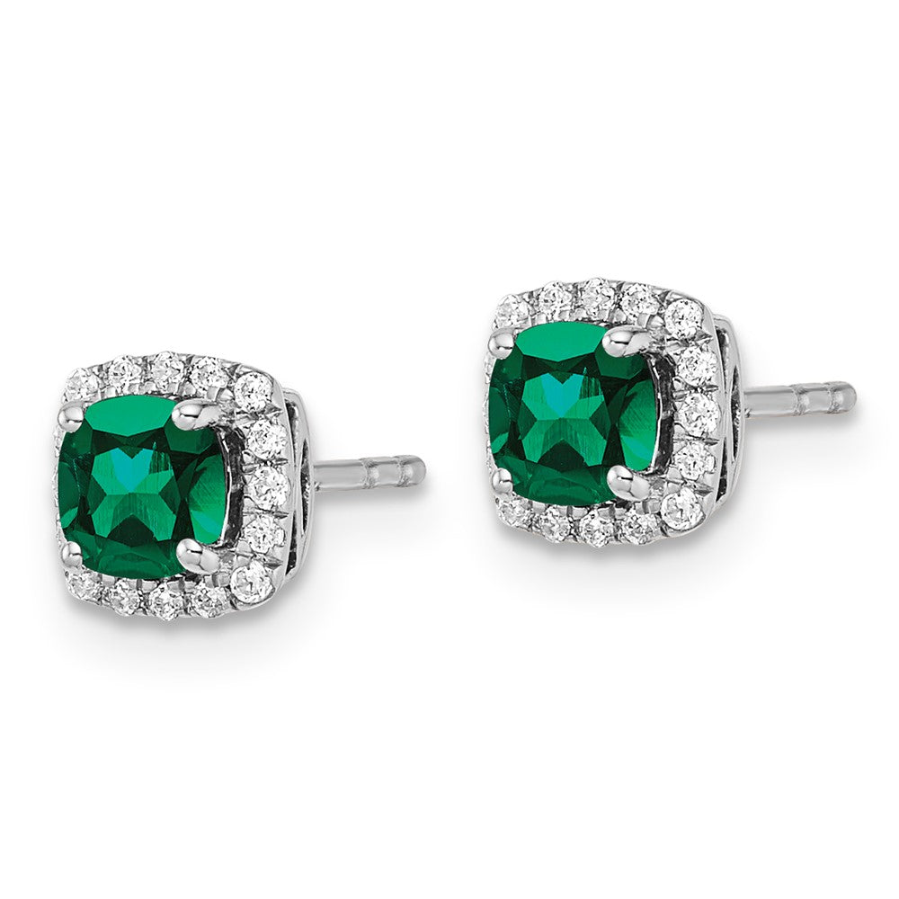 SS ANT Created Emerald and Diamond Earring
