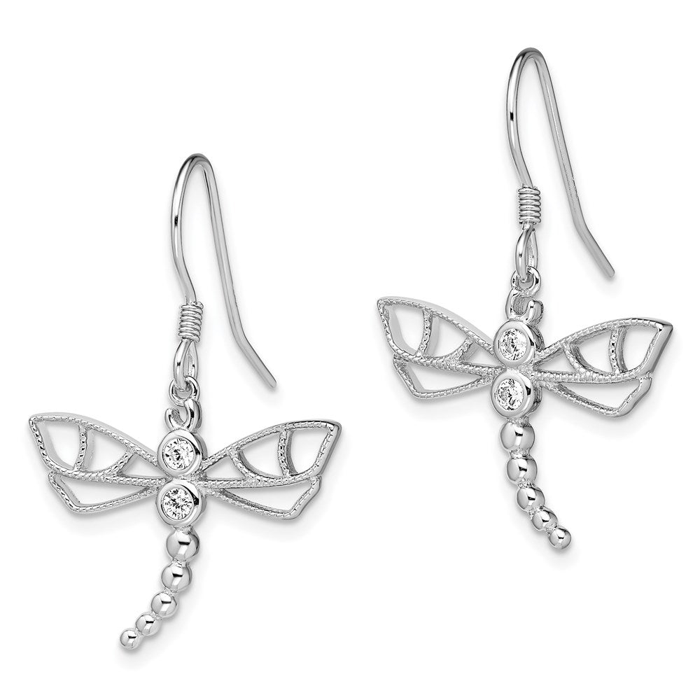Sterling Silver RH-plated Scalloped Edge 5mm Oval Hoop Earrings
