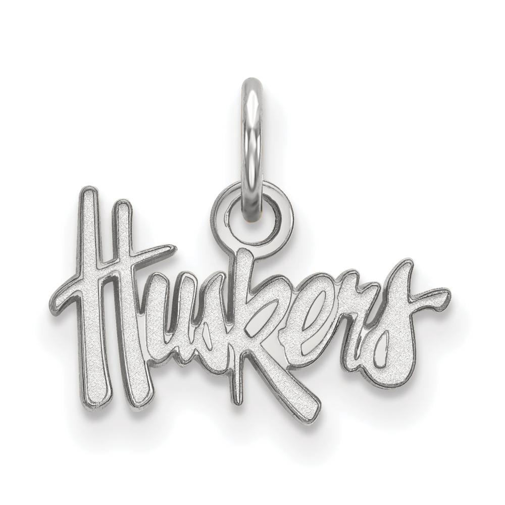 Sterling Silver Rhodium-plated LogoArt University of Nebraska Huskers Extra Small Pendant Q-SS001UNE