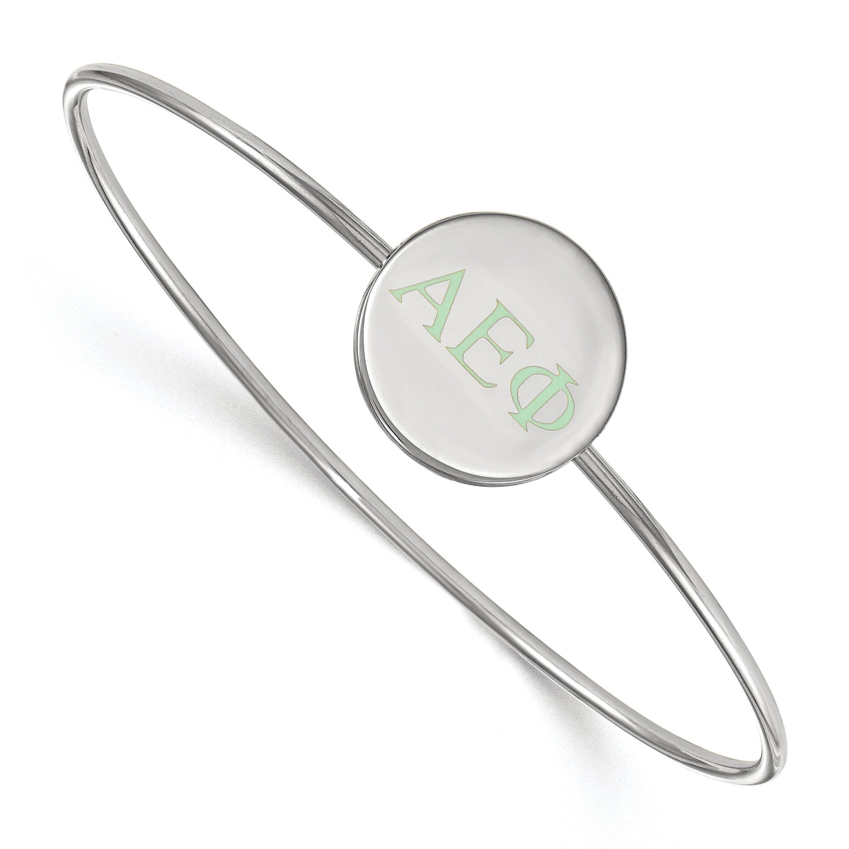 Sterling Silver Official Licensed Greek Sororities Alpha Epsilon Phi Enameled Slip-on Bangle