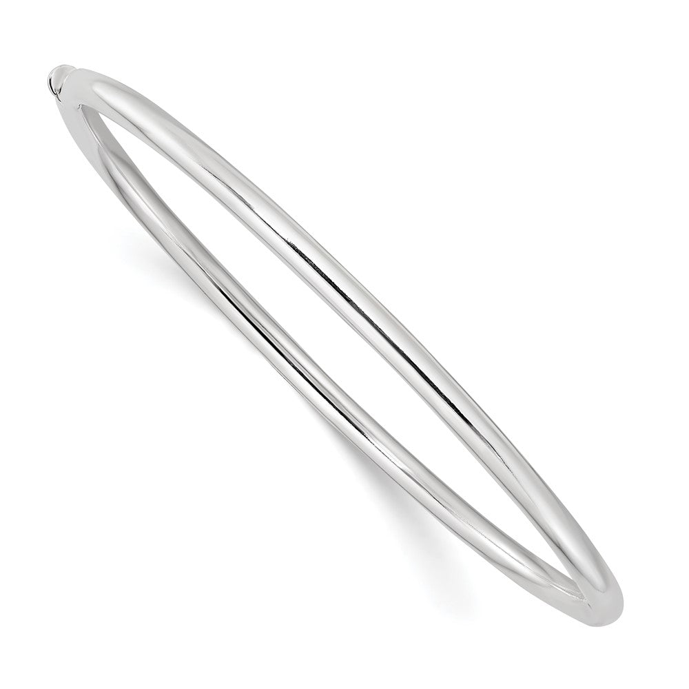 Sterling Silver Polished 3mm Hinged Round Bangle 7.5 inches