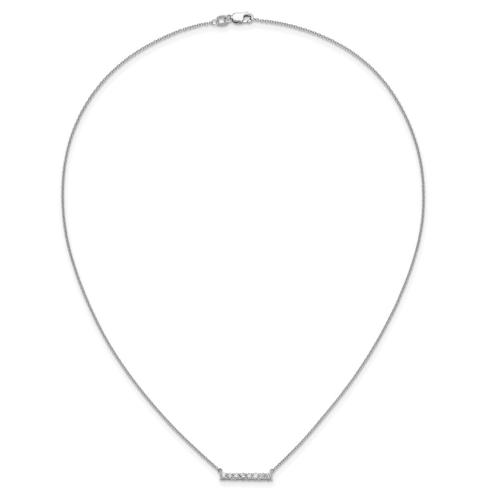 14k White Gold 1/3 carat Lab Grown Diamond VS/SI+ G+ 18 inch Bar Necklace