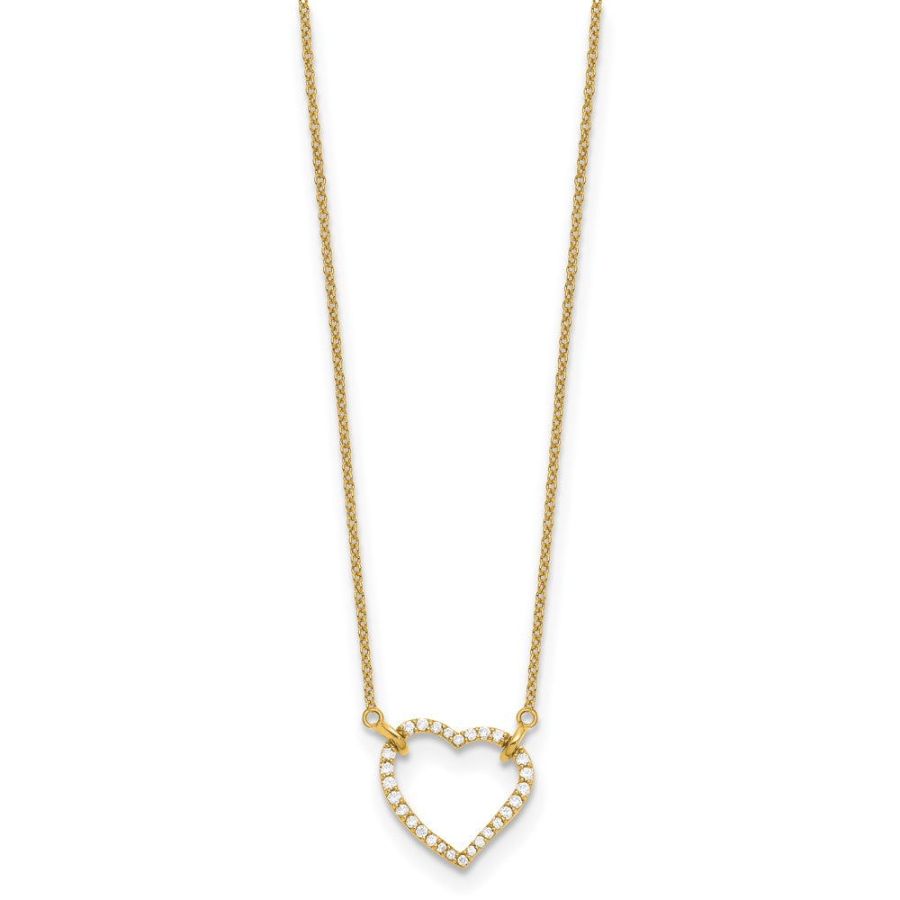 14k 1/5 carat Lab Grown Diamond VS/SI+ G+ 18 inch Heart Necklace