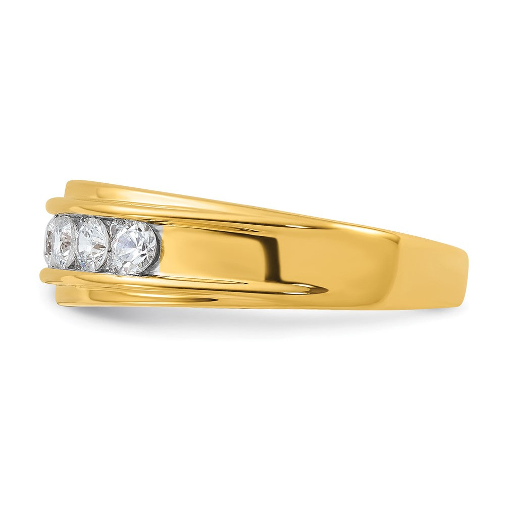 IBGoodman 14k 7/8 carat Lab Grown Diamond VS/SI+ G+ Seven Stone Complete Polished Men's Ring