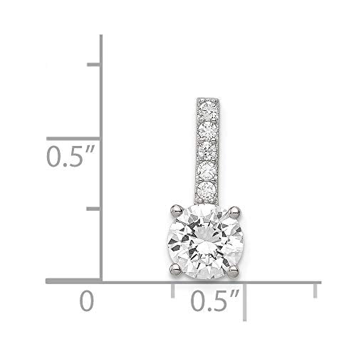 Sterling Silver Rhodium-plated CZ Pendant