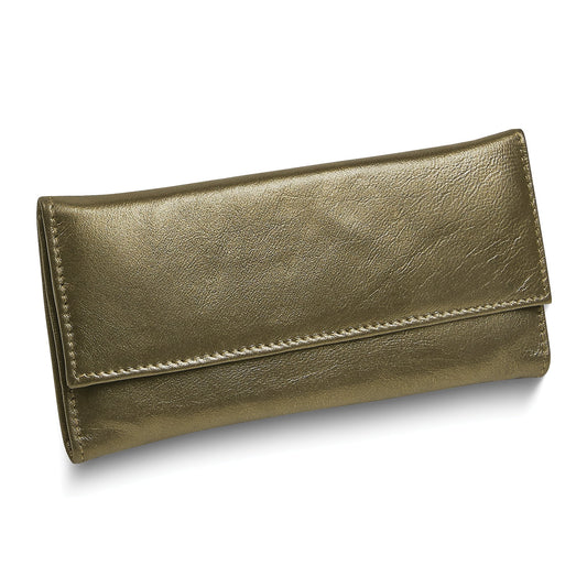 Pewter Leather Magnetic Closure Slim Jewelry Wallet GM17710