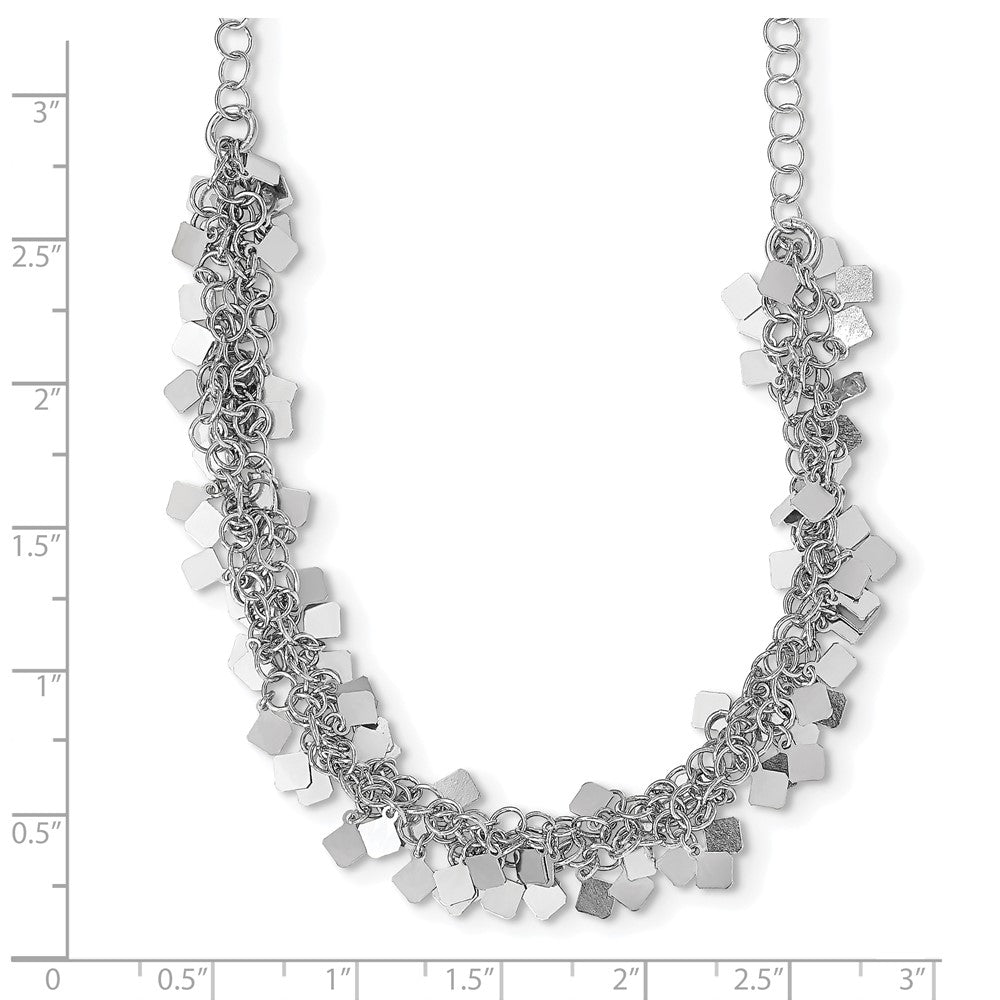 Sterling Silver Rhodium-plated with 2in ext. Necklace