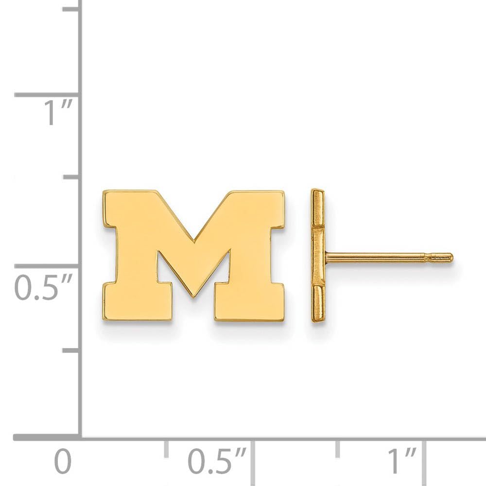 Women's Michigan Wolverines Gold Plated XS Post Earrings