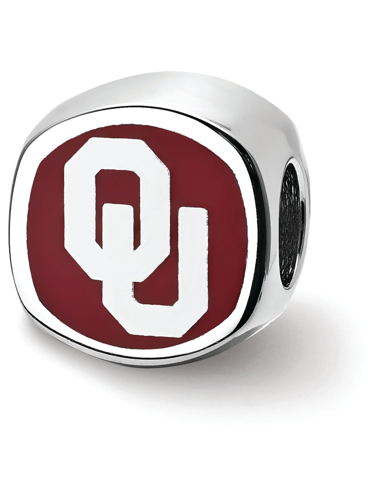 Logoart Sterling Silver University Of Oklahoma Ou Enameled Bead Female Adult