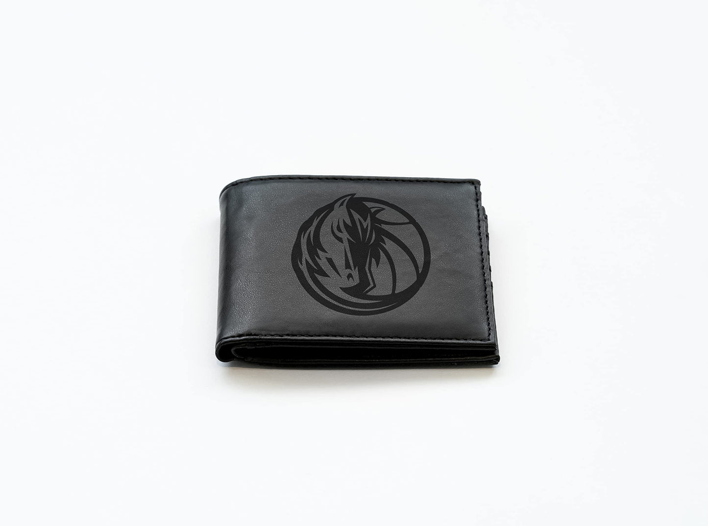 Dallas Mavs Mavericks NBA Laser Engraved Black Billfold Wallet
