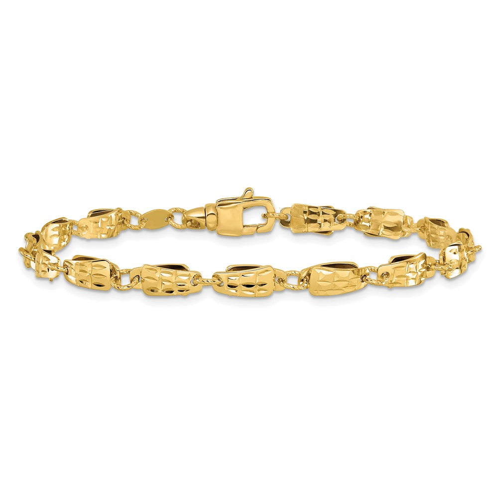 14K Polished Fancy Link Bracelet 7.5  inches