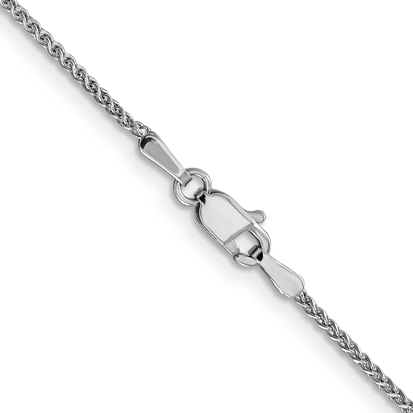 14K White Gold 10 inch 1.25mm Diamond-cut Spiga with Lobster Clasp Anklet