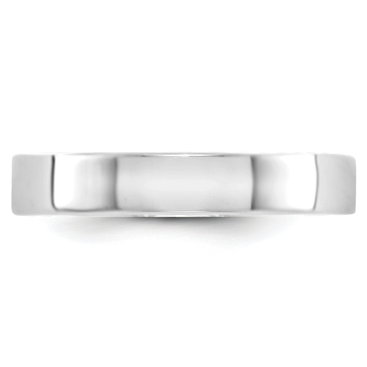 10k White Gold 4mm Lightweight Flat Wedding Band Size 7