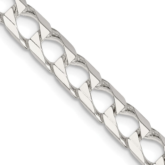 Sterling Silver 6.25mm D/C Square Curb Chain 20 Inches