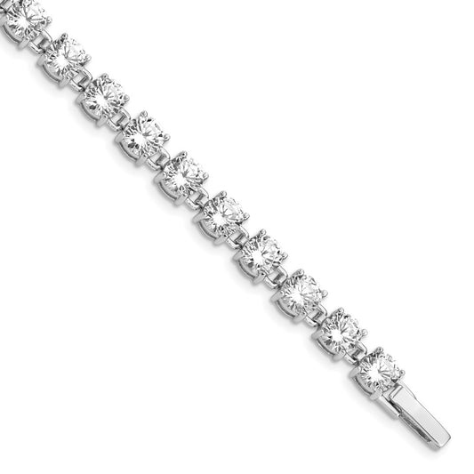 Sterling Silver Rhodium-plated CZ Tennis Bracelet 7 inches