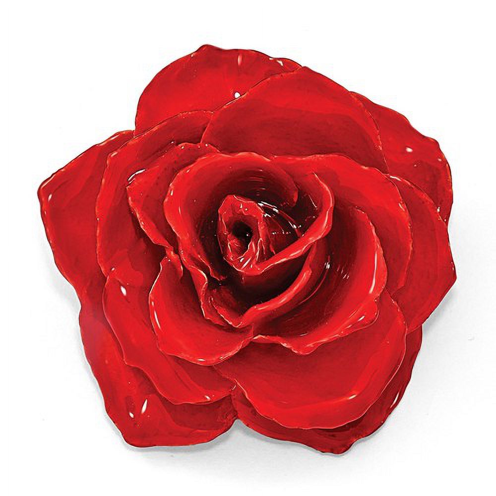 Lacquer Dipped Red Rose Blossom Pin