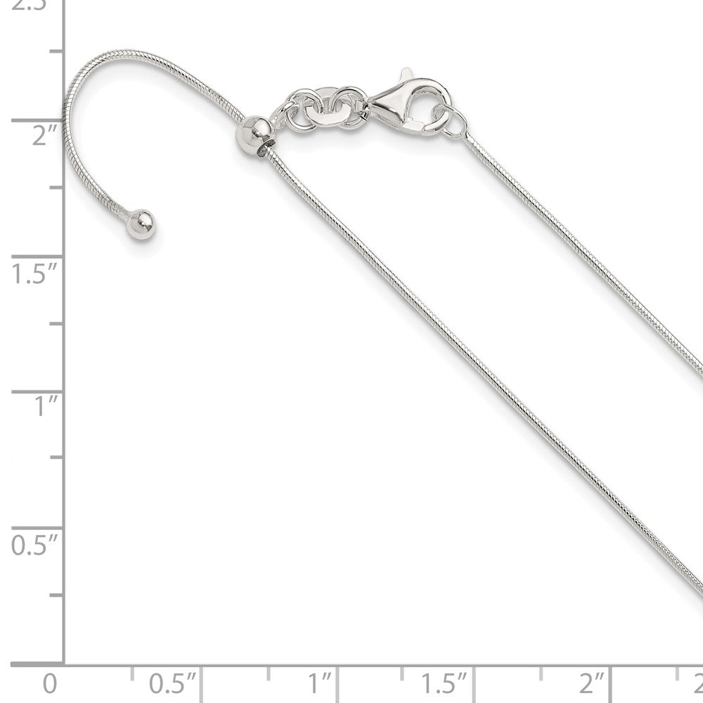 Sterling Silver Polished Adjustable Necklace 24 Inches