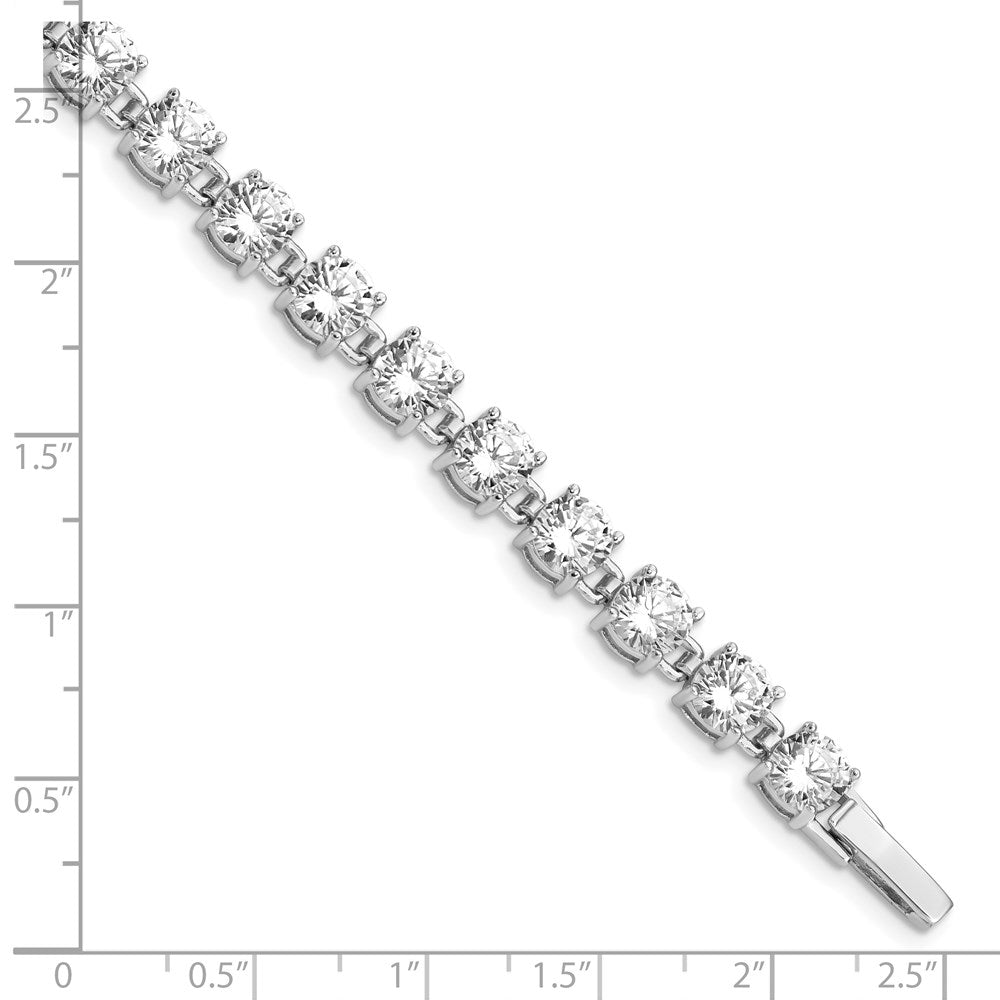 Sterling Silver Rhodium-plated CZ Tennis Bracelet 7 inches