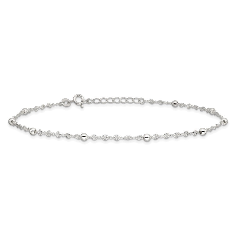 Sterling Silver 10in plus 1in ext. Anklet 10 inches