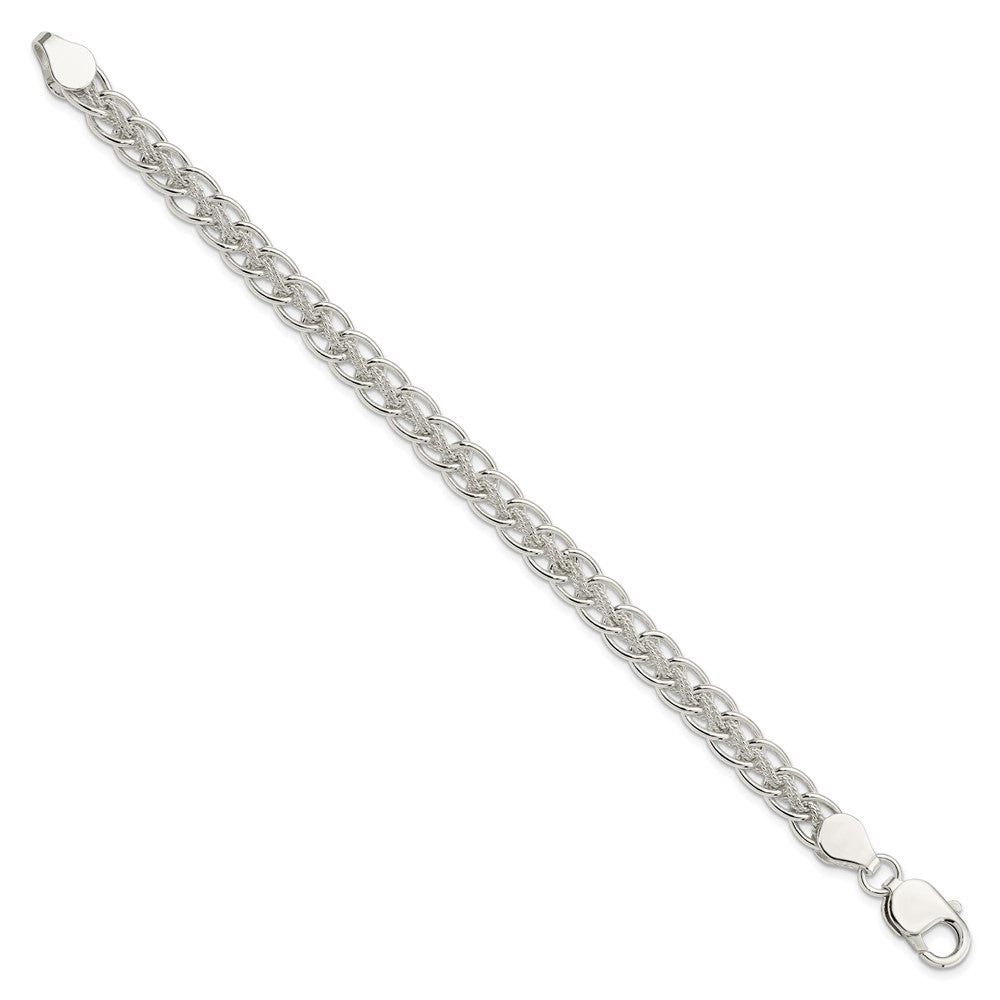 Sterling Silver Polished and Textured Fancy Bracelet 7.5 inches