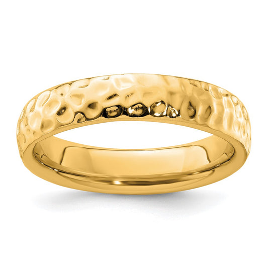 Sterling Silver Stackable Expressions Gold-plated Ring Size -9