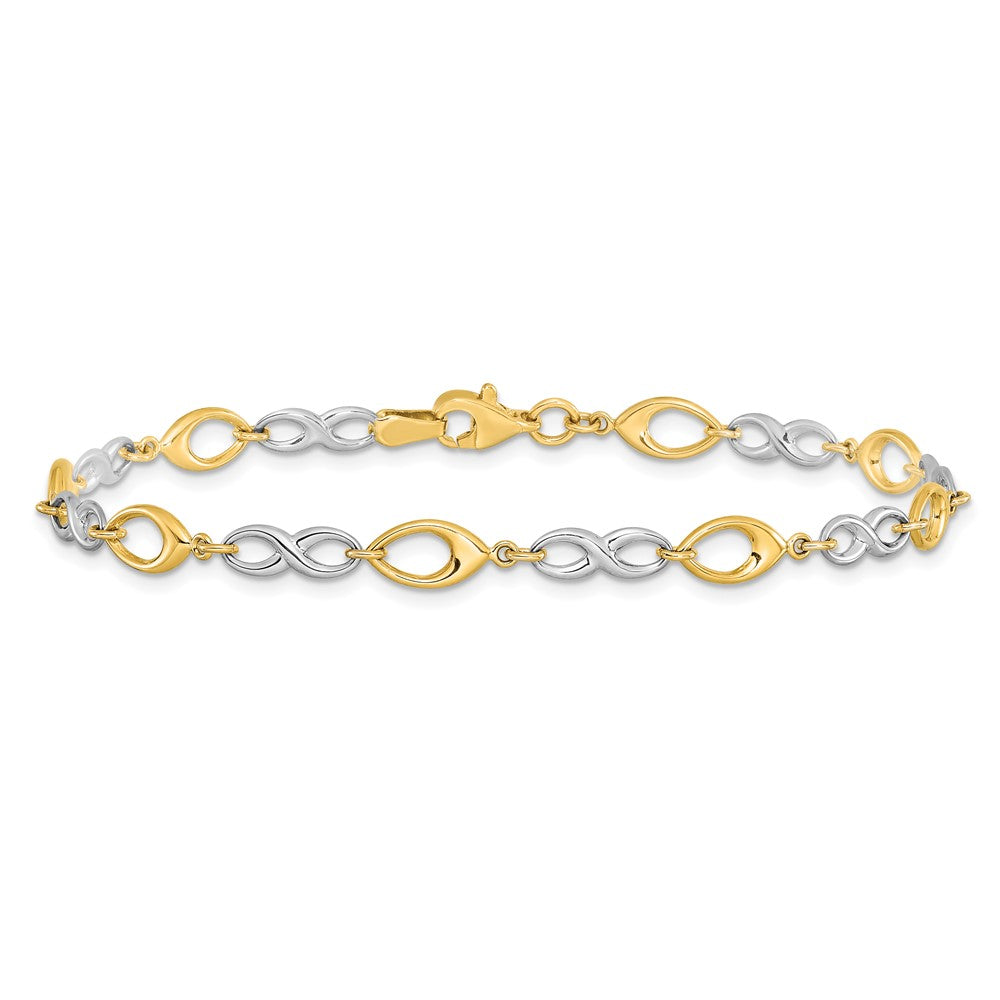 14K Two-tone Polished Bracelet 7.5  inches