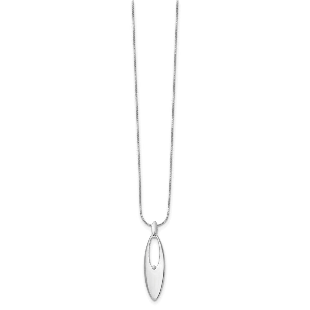 White Ice Sterling Silver Rhodium-plated 18 Inch Diamond Necklace with 2 Inch Extender 18 Inches