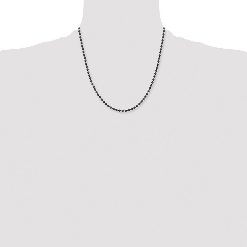 Stainless Steel Polished Black IP-plated 2.4mm 20in Ball Chain