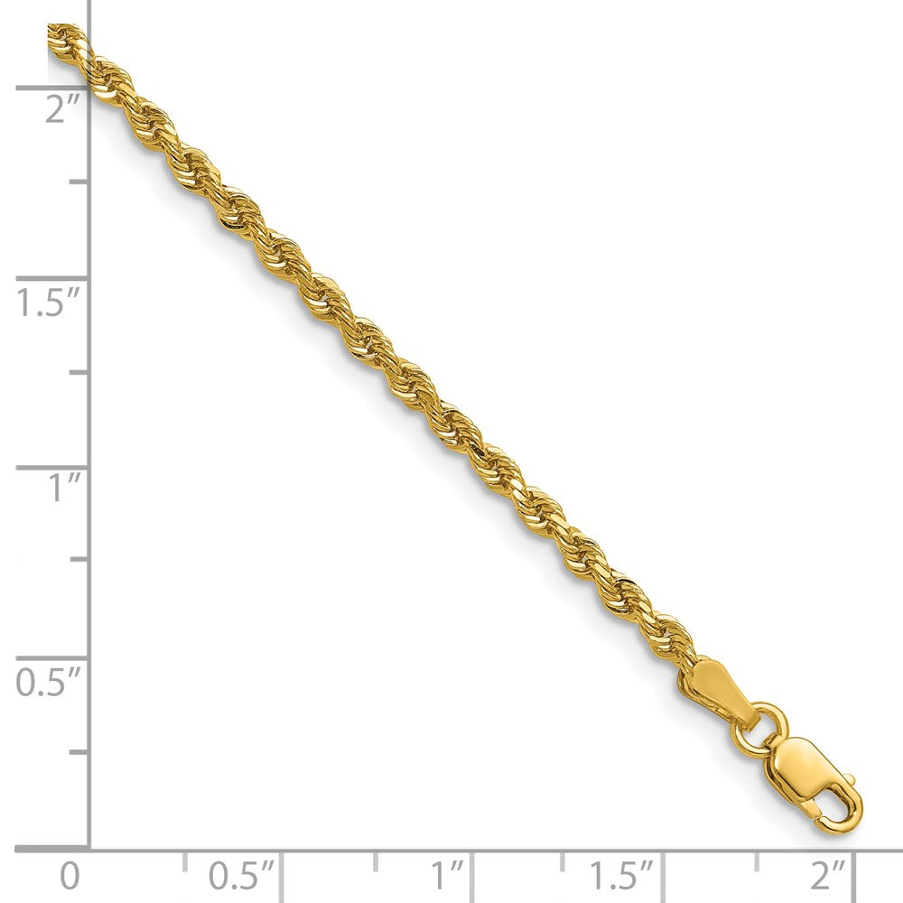 14K 16 inch 2.25mm Diamond-cut Rope with Lobster Clasp Chain