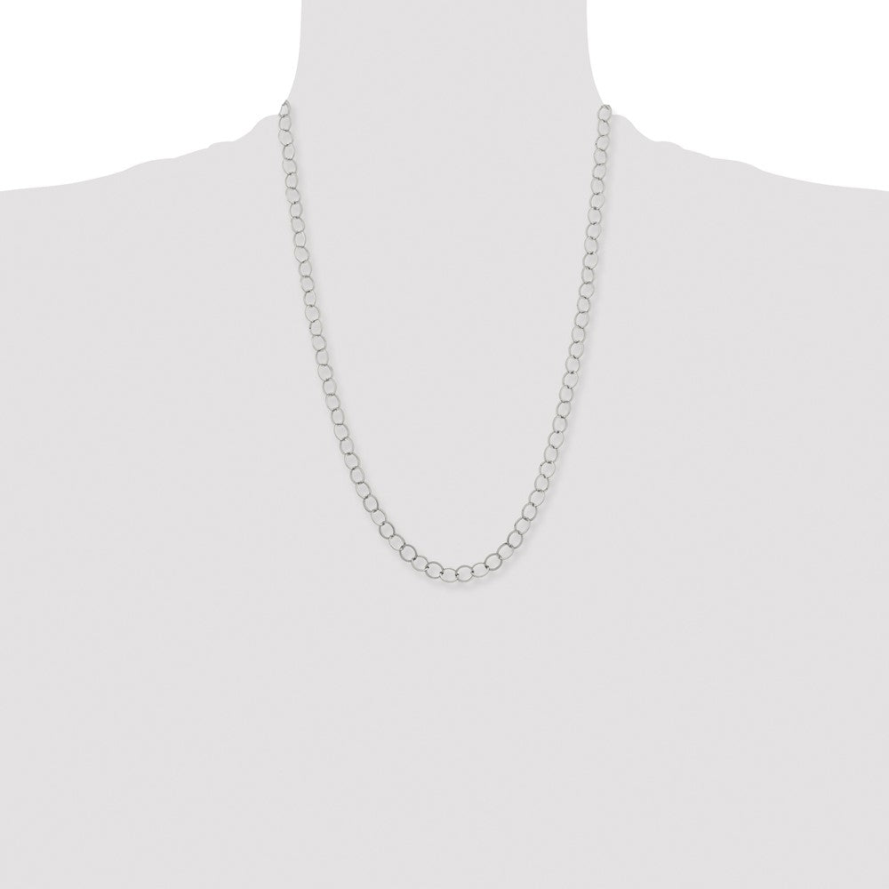 Stainless Steel Polished 8mm Circle Link 24in Necklace