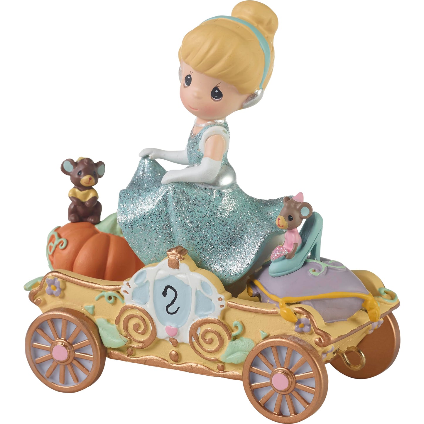 Disney Bibbidi, Bobbidi, Boo, Now You're Two!, Precious Moments Disney Birthday Princess Parade Figurine, Age 2, Count 1