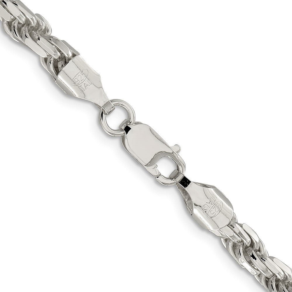 Sterling Silver 5.75mm Diamond-cut Rope Chain 36 Inches