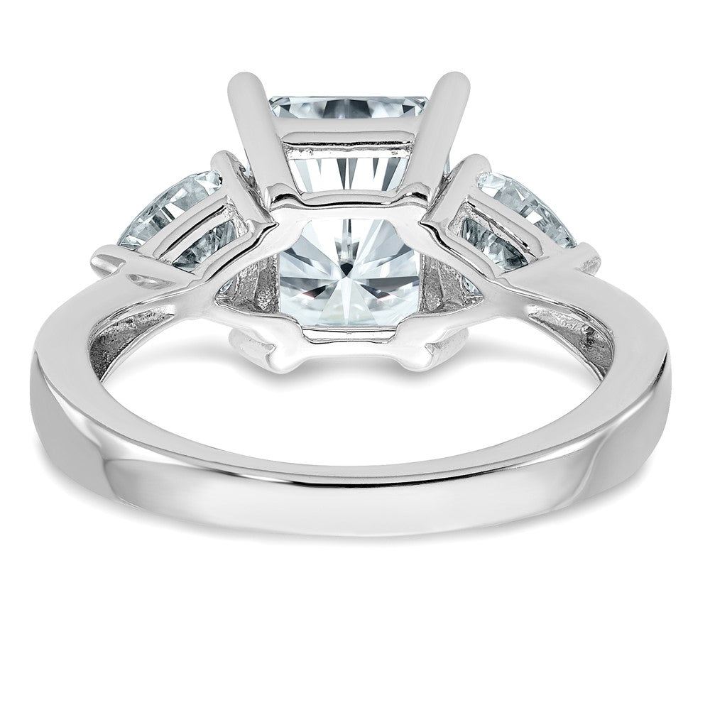 Sterling Silver  3-Stone CZ Engagement Ring