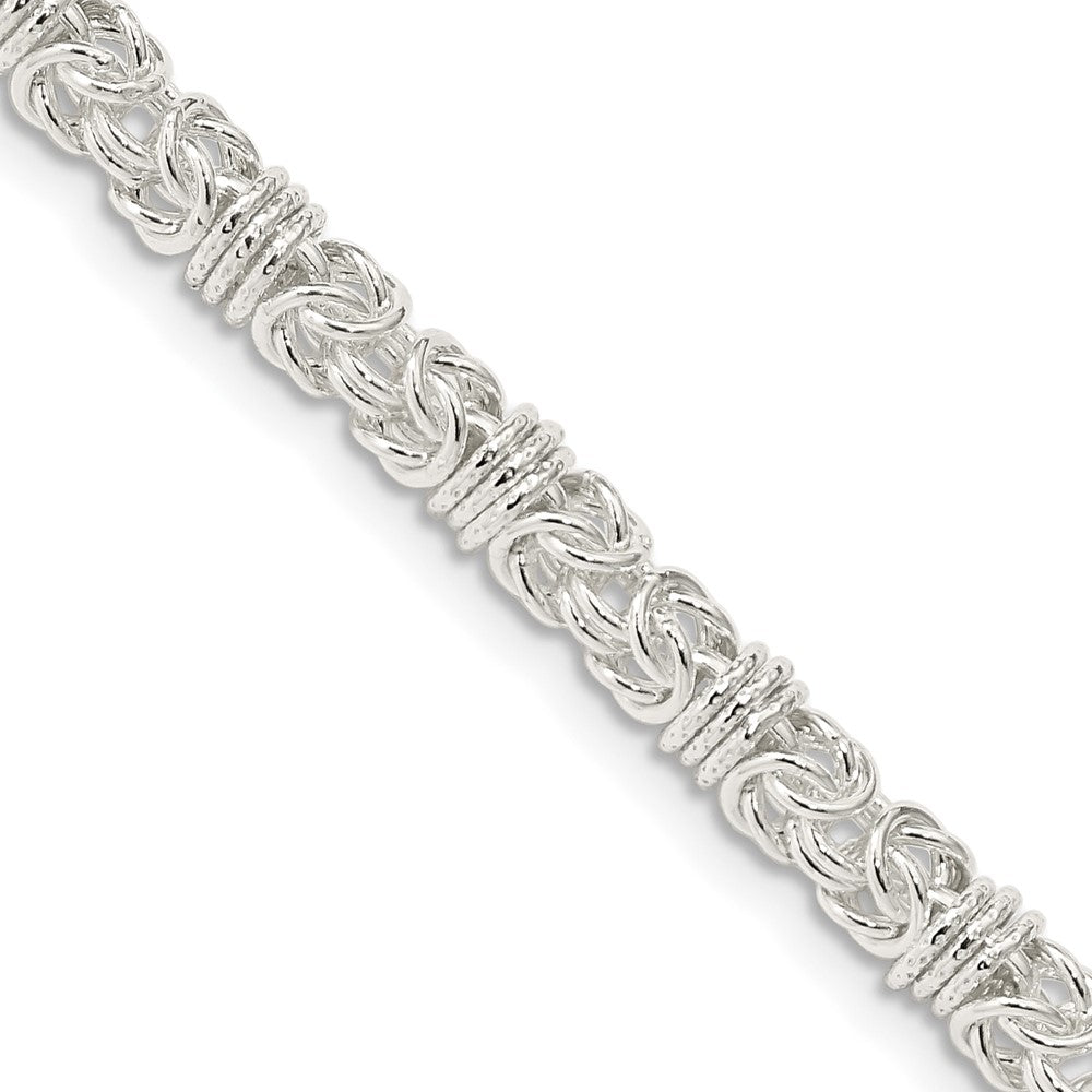 Sterling Silver 4mm Fancy Byzantine Chain 24 Inches