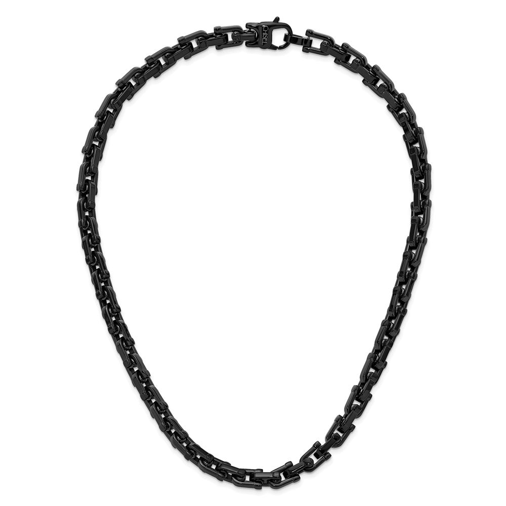 Stainless Steel Polished Black IP-plated 20in Link Necklace
