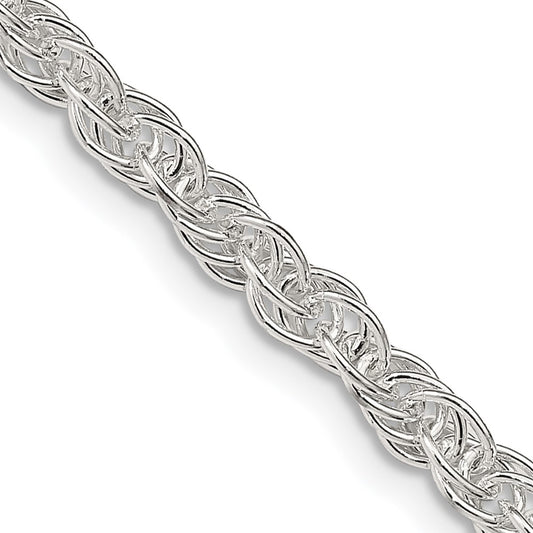 Sterling Silver 3.8mm Loose Rope Chain 24 Inches