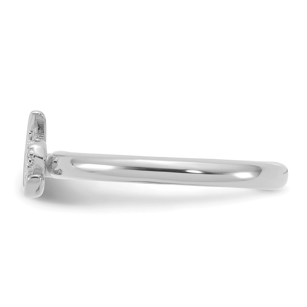 Sterling Silver Stackable Expressions Rhodium-plated Citrine Moon Ring Size -9
