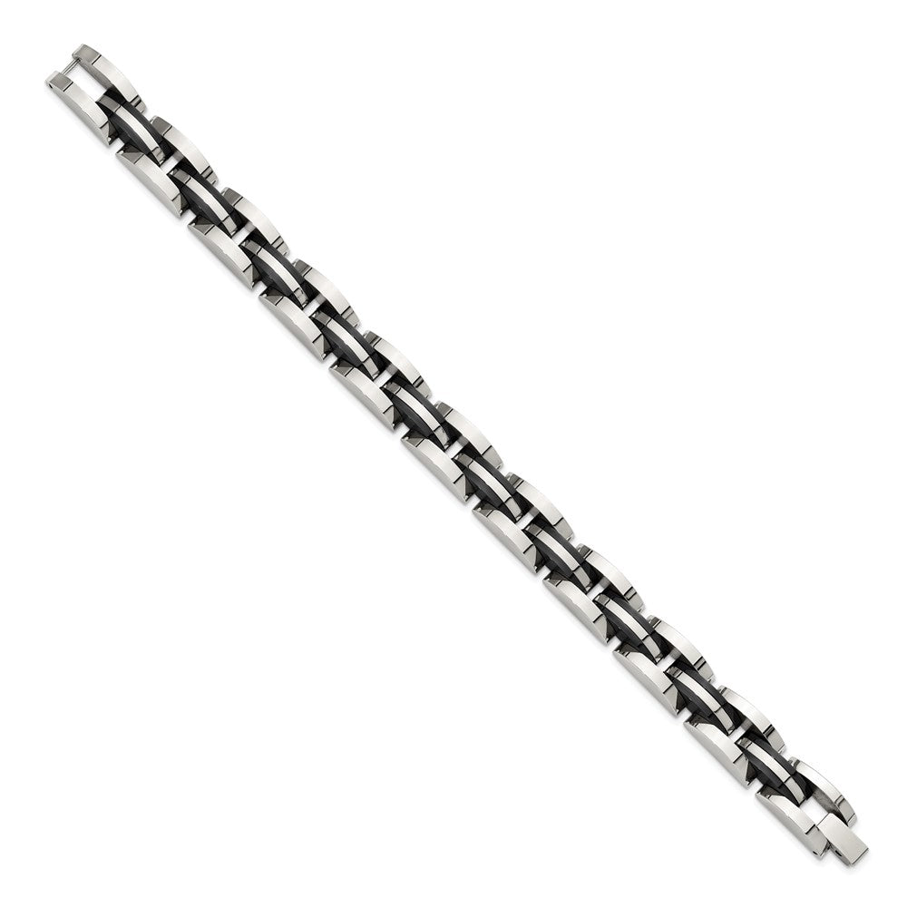 Chisel Stainless Steel Polished Black IP-plated 8.5 inch Bracelet 8.5 inches