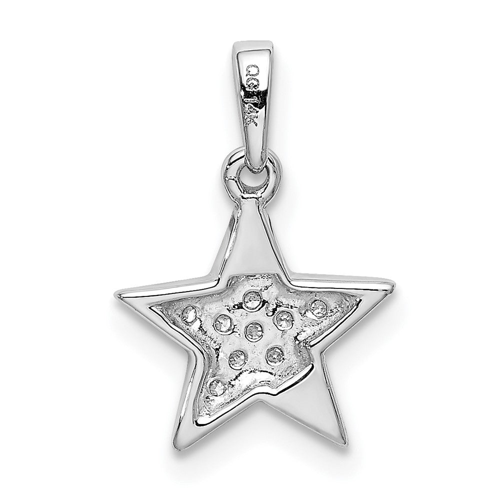 14k White Gold 1/10 carat Lab Grown Diamond VS/SI+ G+ Cluster Star Pendant