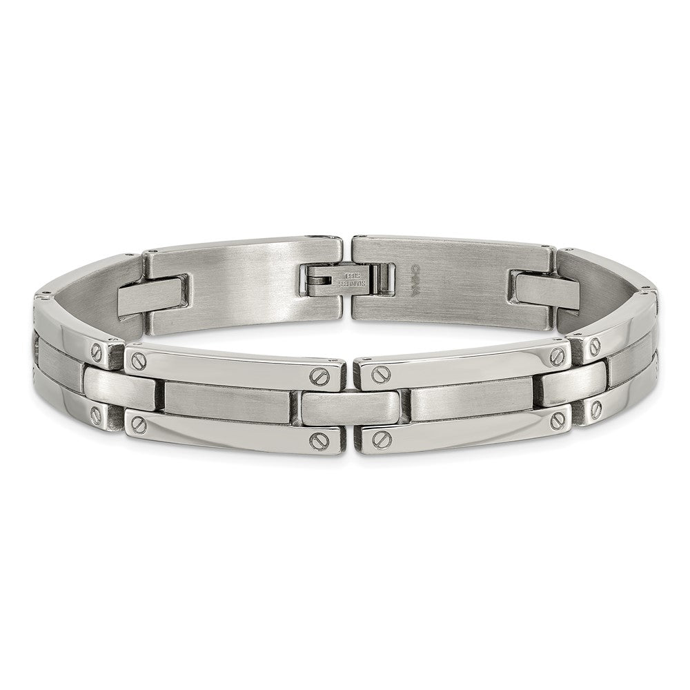 Stainless Steel Brushed and Polished 8.5in Bracelet 8.5 inches