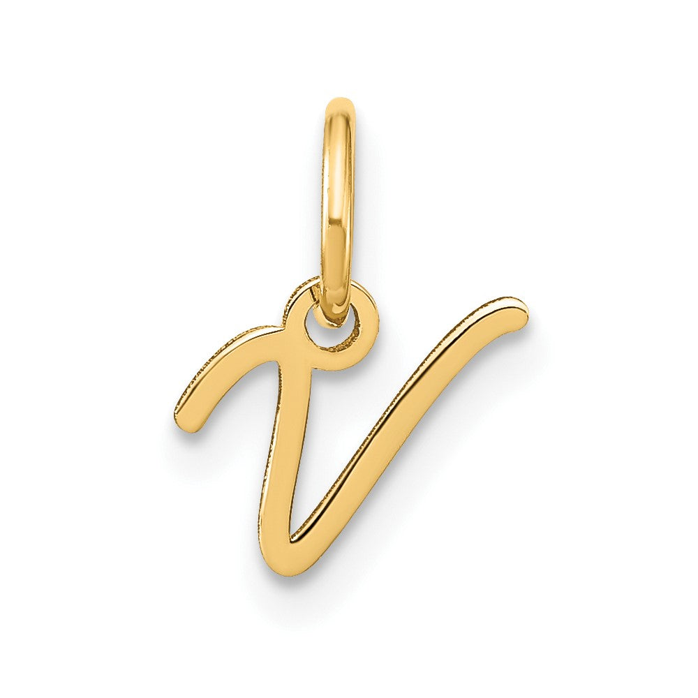 10KY Upper case Letter V Initial Charm